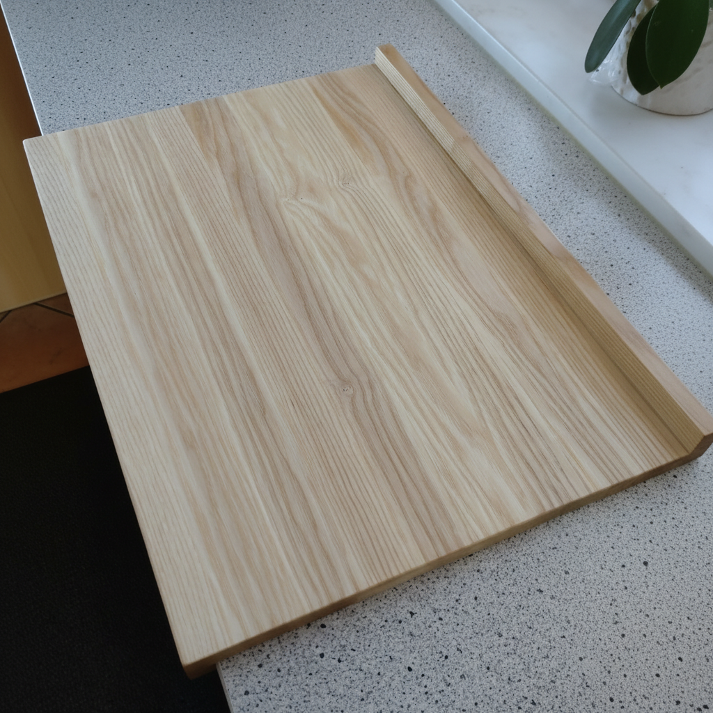 Backbrett „Kreta“ aus Eschenholz beim Ausrollen von Teig und Kneten von Brot in der Küche