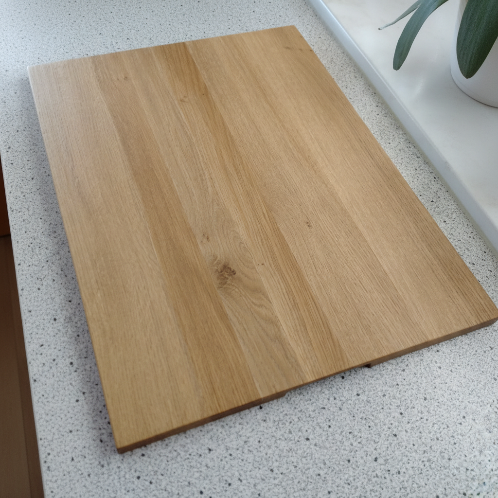 Schneidebrett „Ibiza“ aus Eiche beim Servieren von Speisen