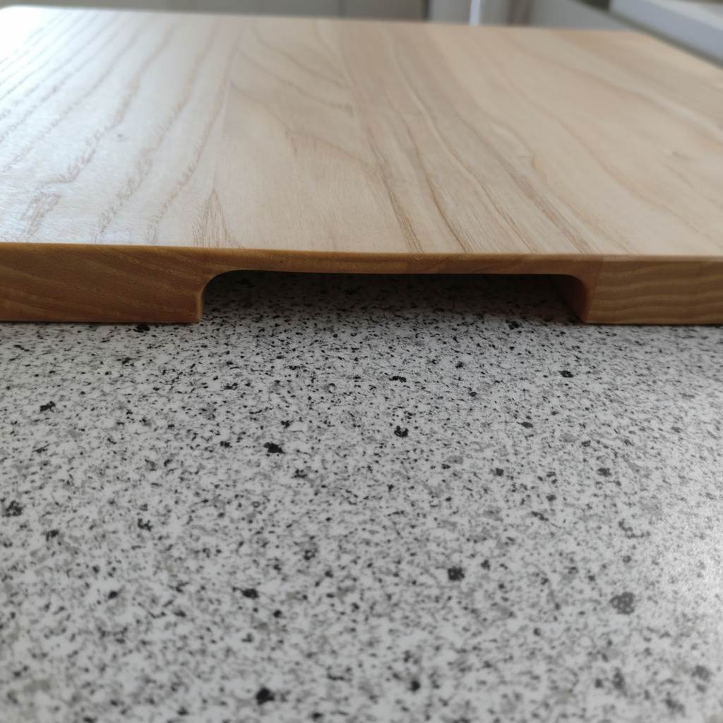 Schneidebrett „Ibiza“ aus Esche, Detail der praktischen Griffe, Premium gefertigt