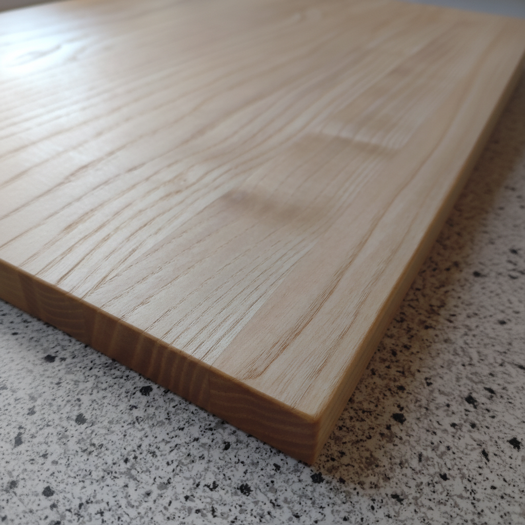 Nahaufnahme der geölten Oberfläche des Schneidebretts „Ibiza“ aus Eschenholz