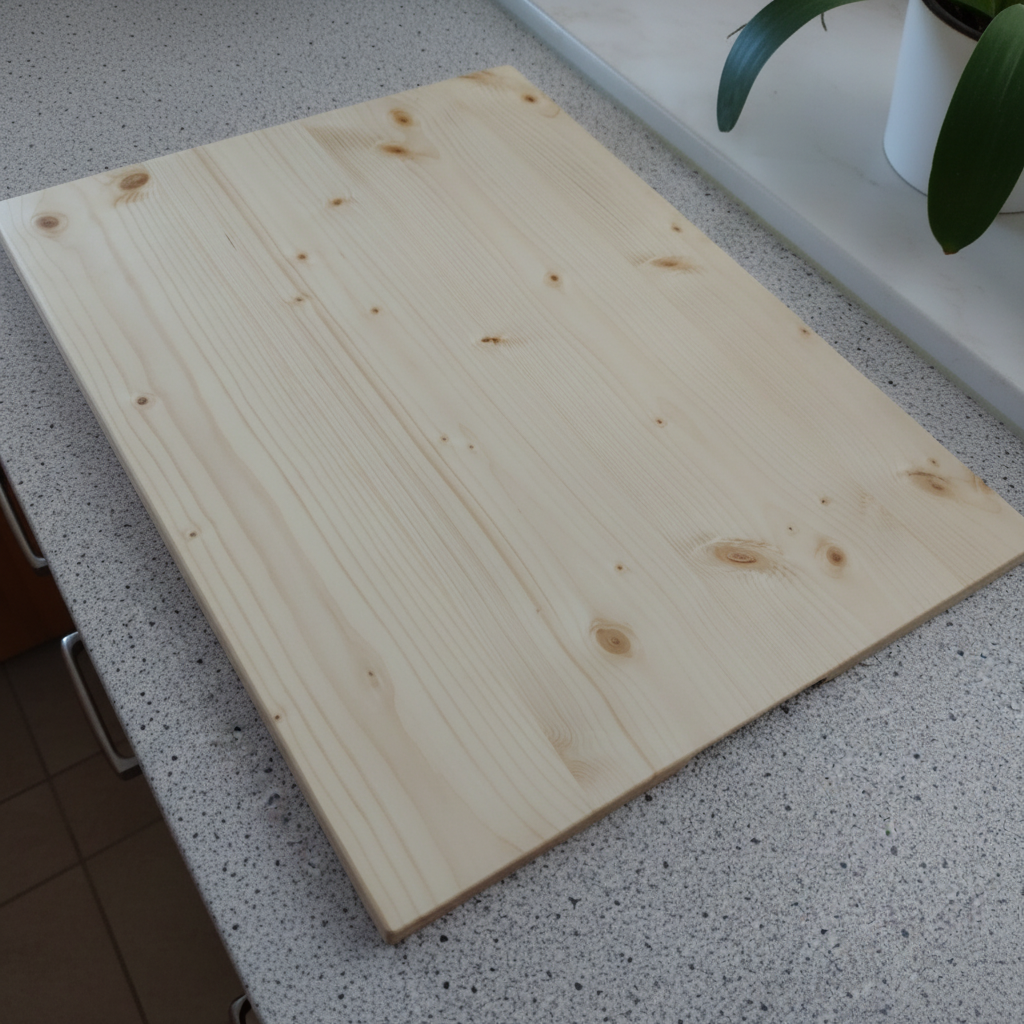 Schneidebrett „Ibiza“ aus Fichte beim Servieren von Speisen