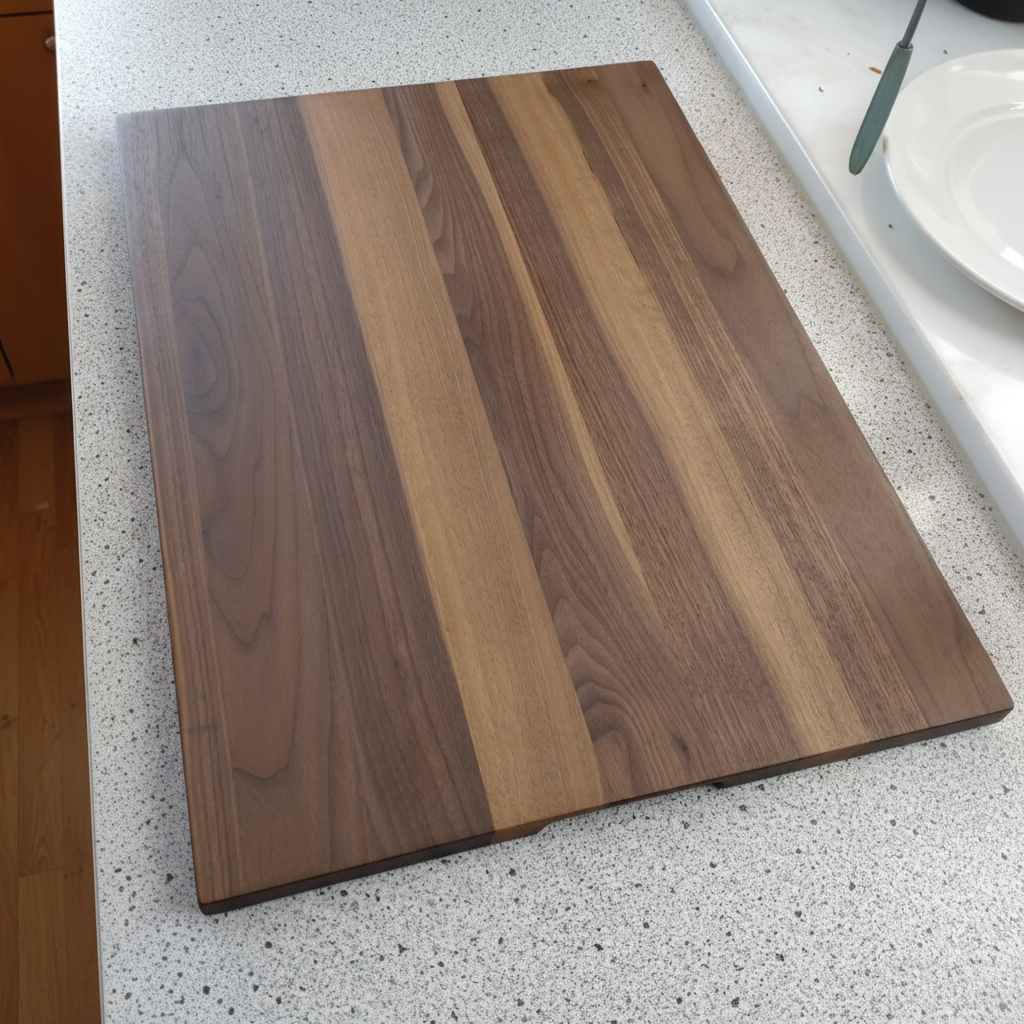 Schneidebrett „Ibiza“ aus Nussbaum beim Servieren von Speisen