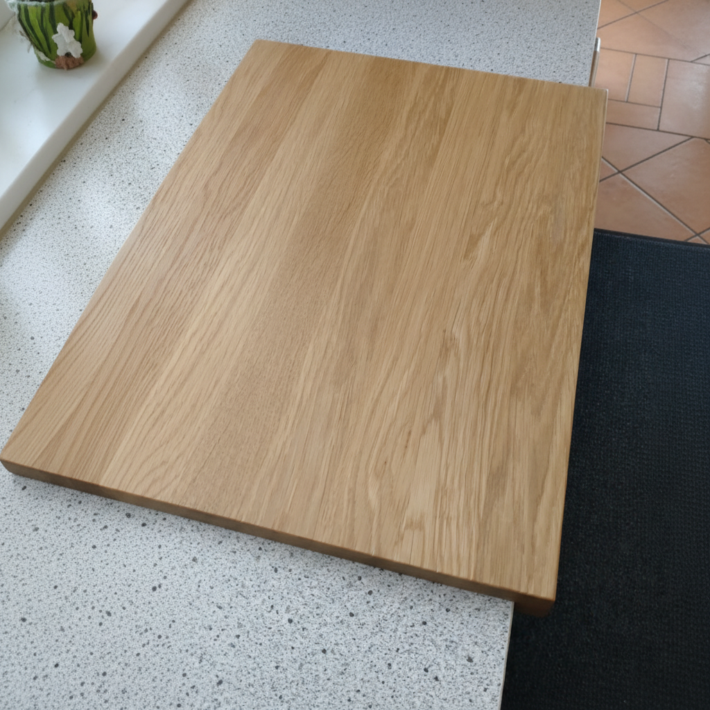 Schneidebrett „Madeira“ aus Eichenholz, Seitenansicht, robustes Hartholz