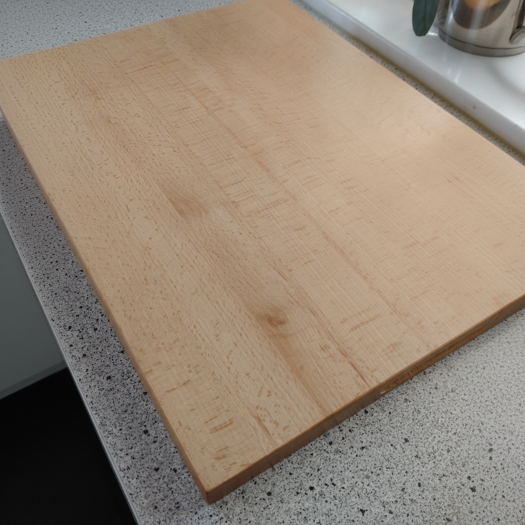 Schneidebrett „Mauritius“ aus Buchenholz mit Saftrille, 4 cm stark