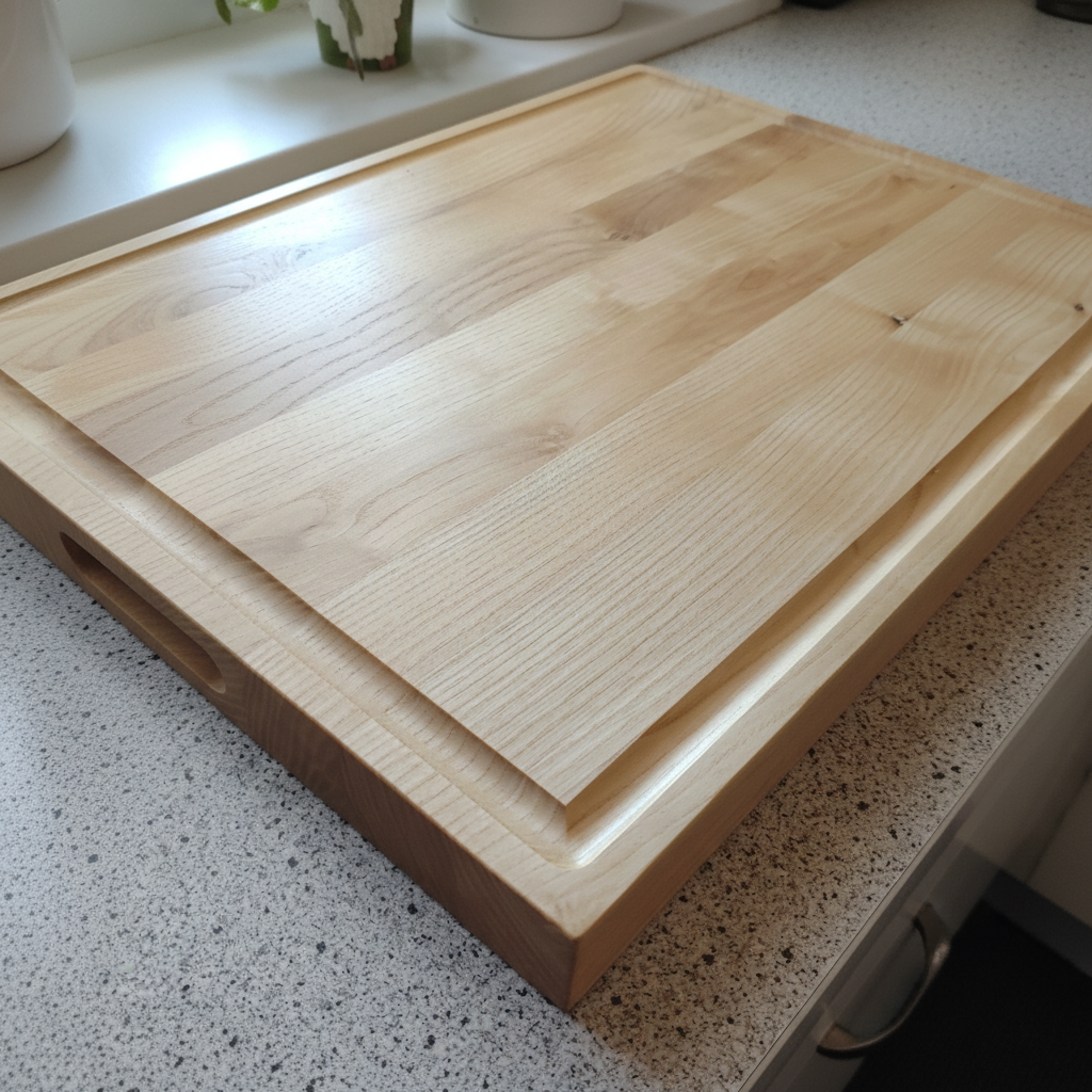 Seitenansicht des 4 cm starken Schneidebretts „Mauritius“ aus Esche