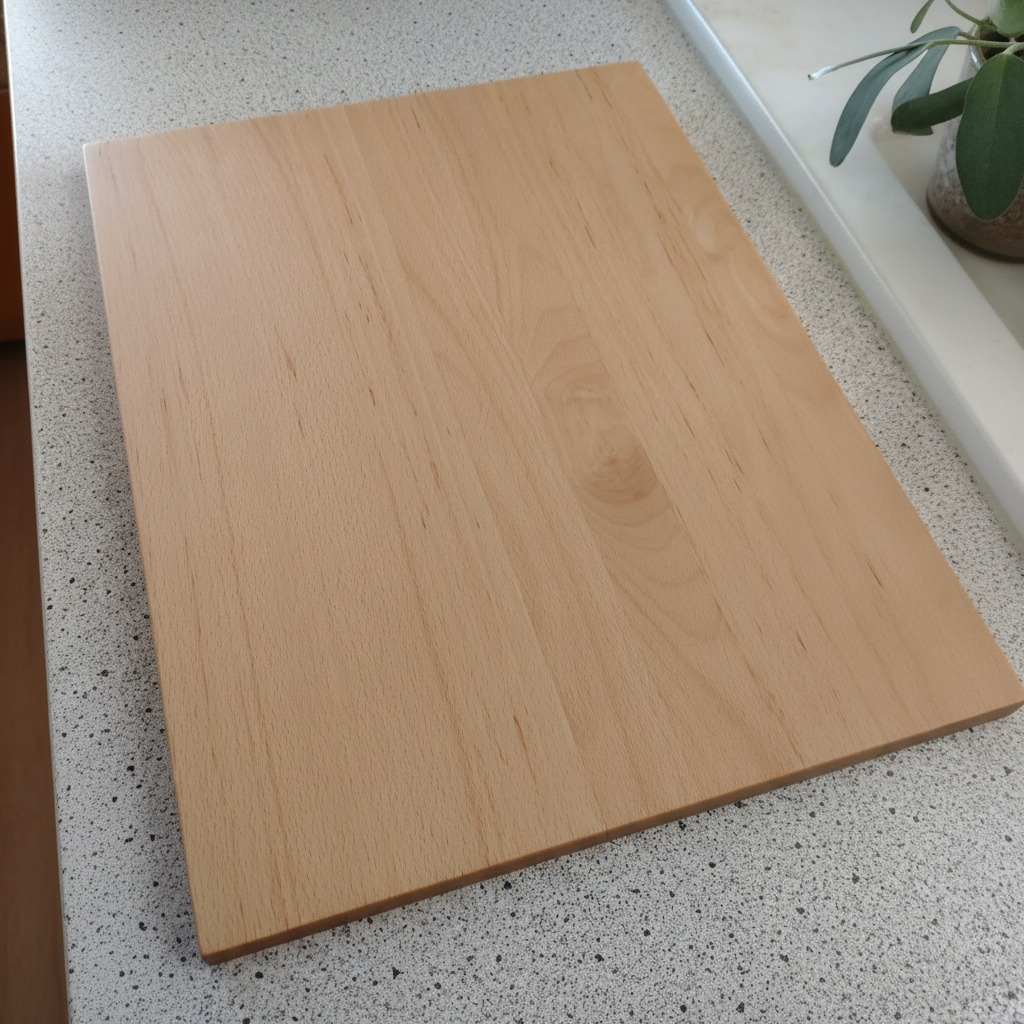 Schneidebrett „Mykonos“ aus Buche beim Schneiden von Lebensmitteln in der Küche