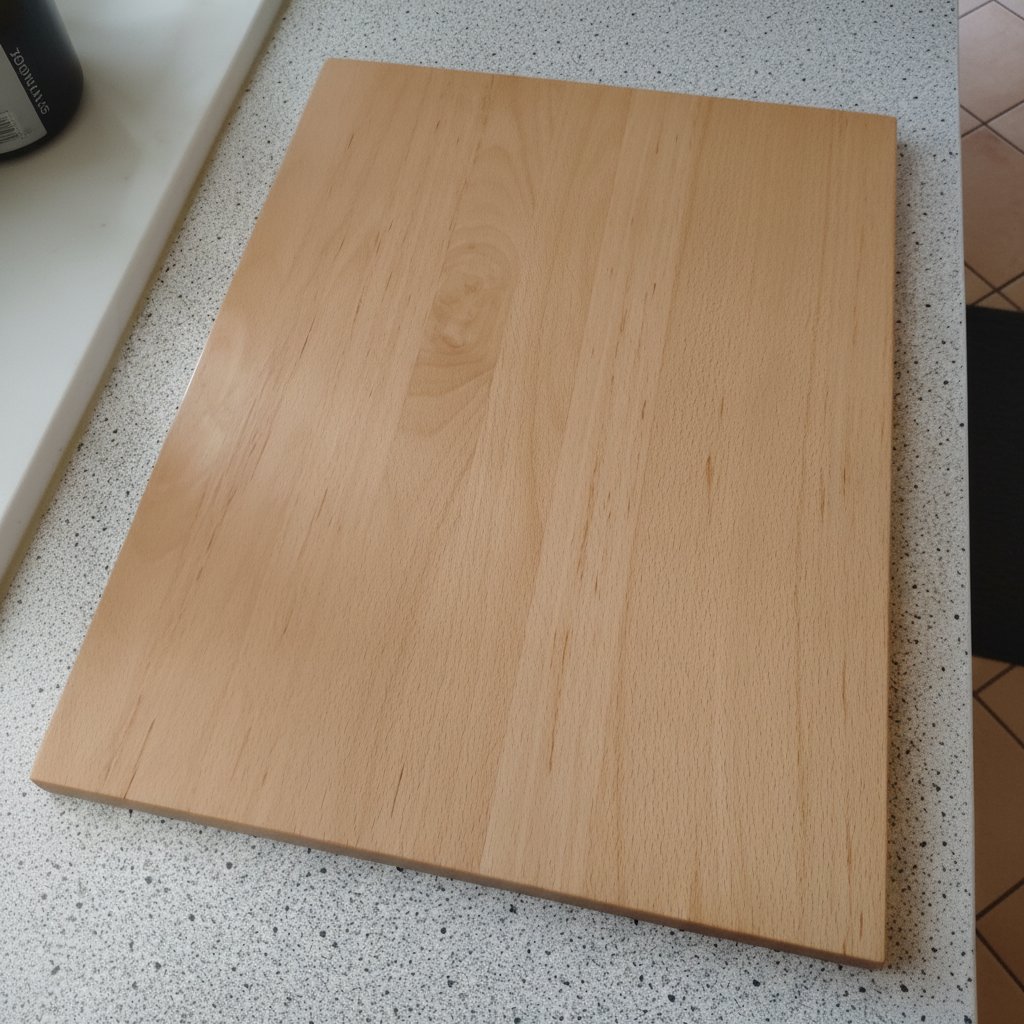 Schneidebrett „Mykonos“ aus Buchenholz, Seitenansicht, massives Echtholz