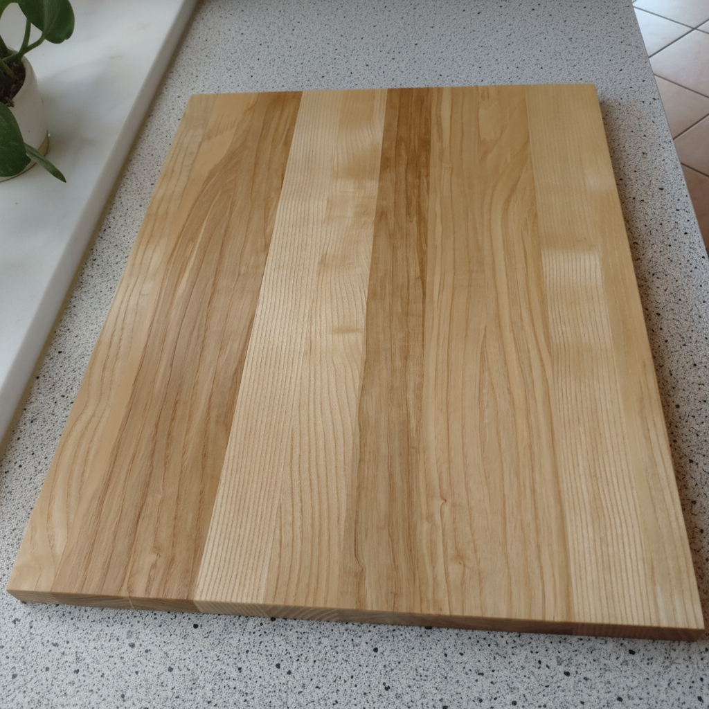 Schneidebrett „Mykonos“ aus Eschenholz, Seitenansicht, robustes Hartholz