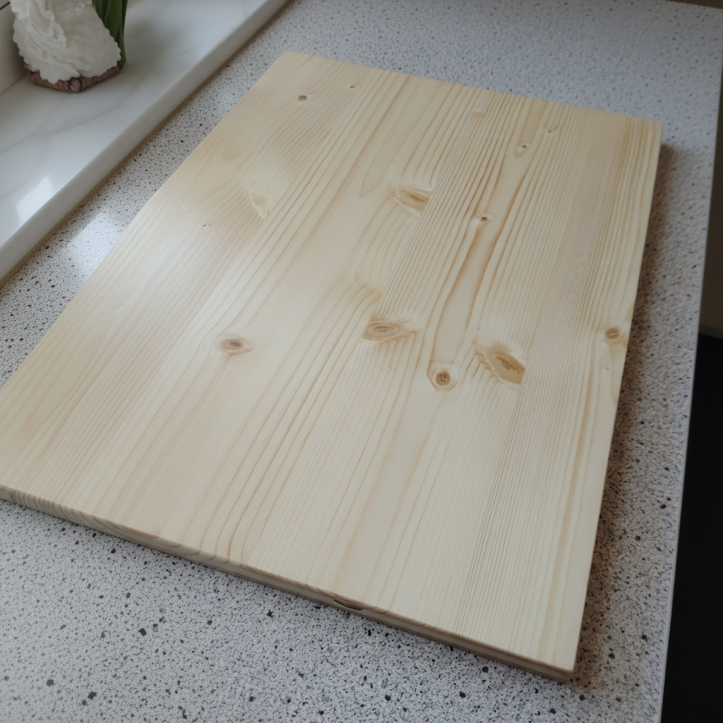 Schneidebrett „Mykonos“ aus Fichtenholz, Seitenansicht, massives Echtholz