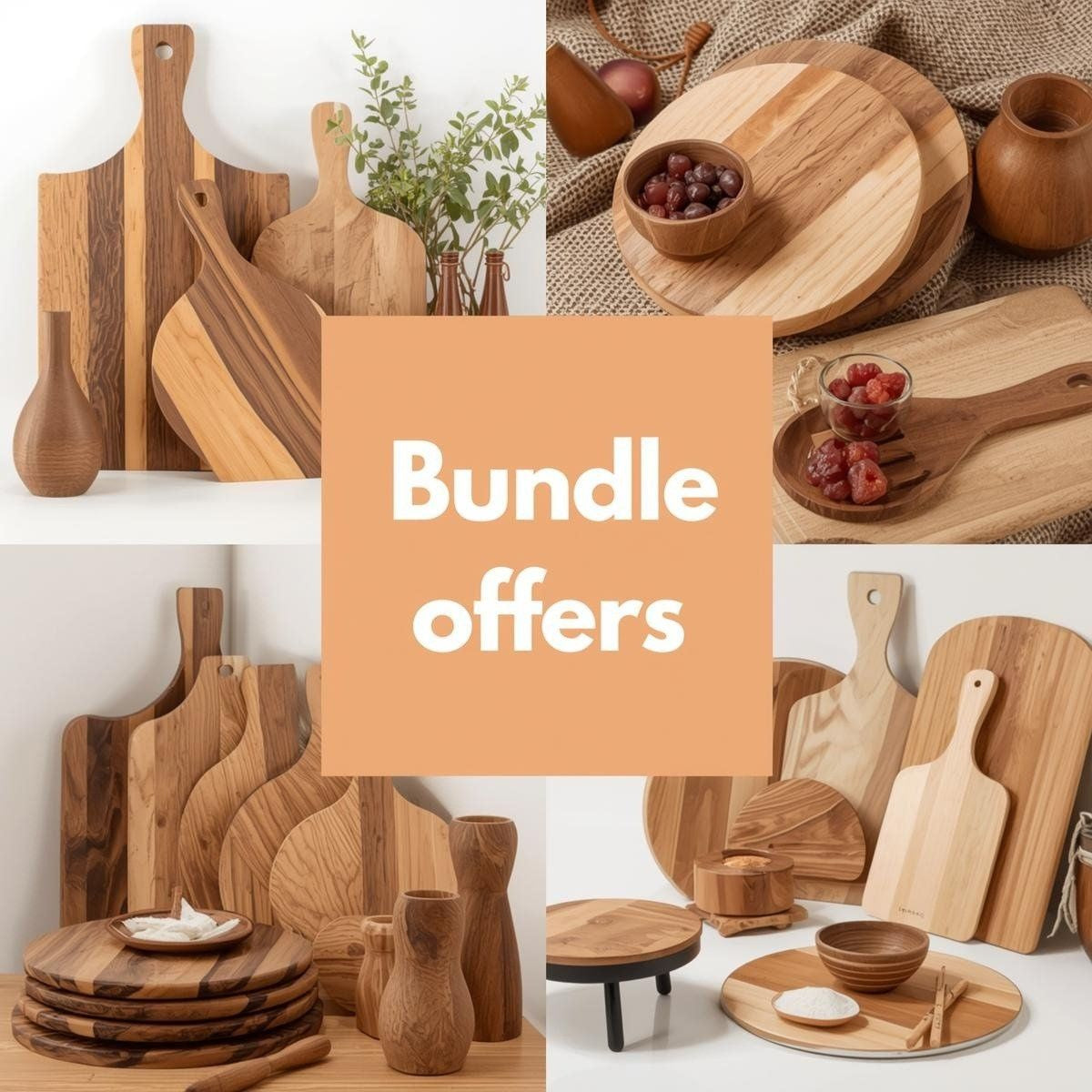 Massivholz Bundles aus Schneidebrettern und Möbelstücken – hochwertige handgefertigte Sets