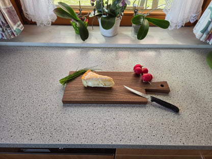Vesperbrett Elba Handliches Massivholzbrett mit Griff