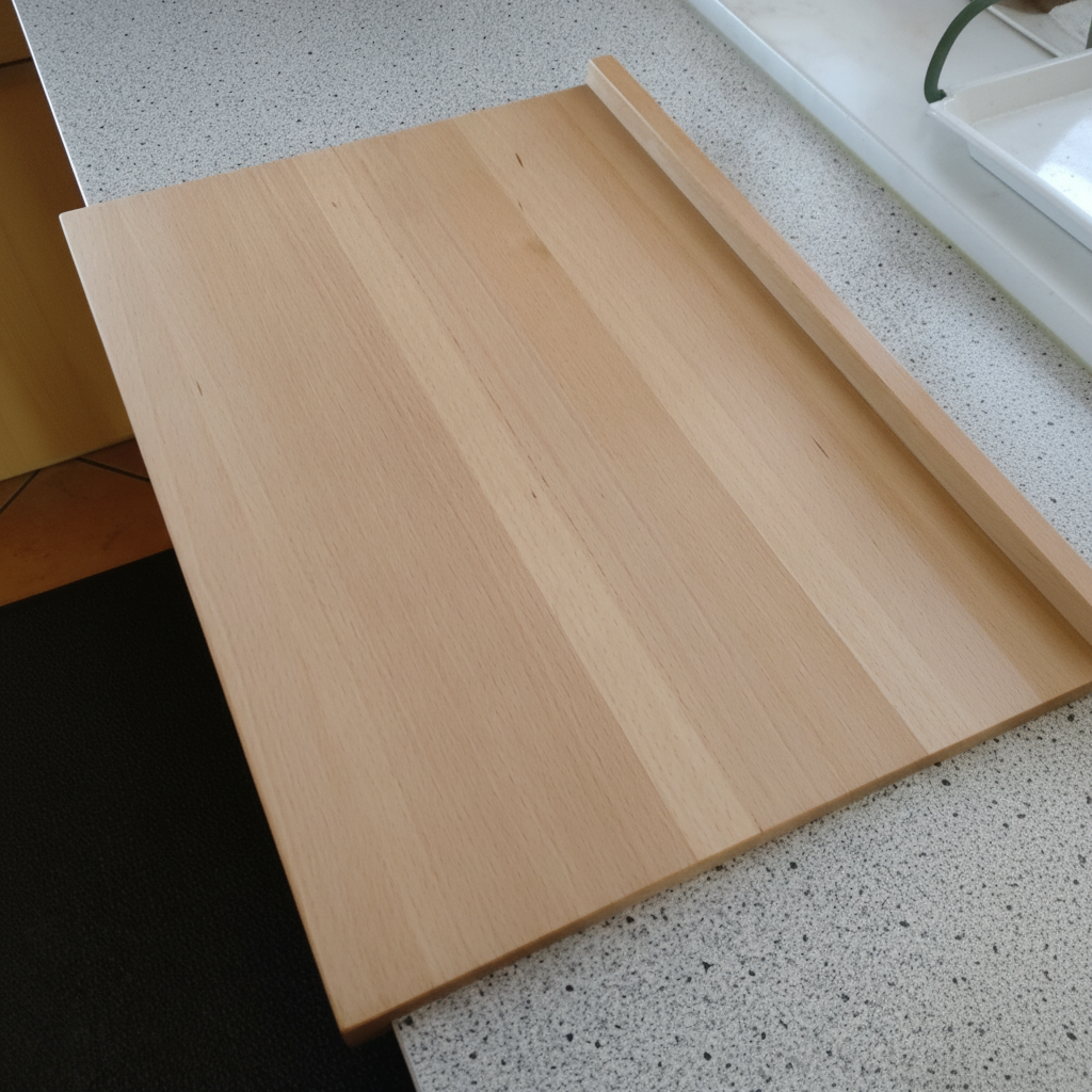 Backbrett „Kreta“ aus Buchenholz beim Ausrollen von Teig und Kneten von Brot in der Küche