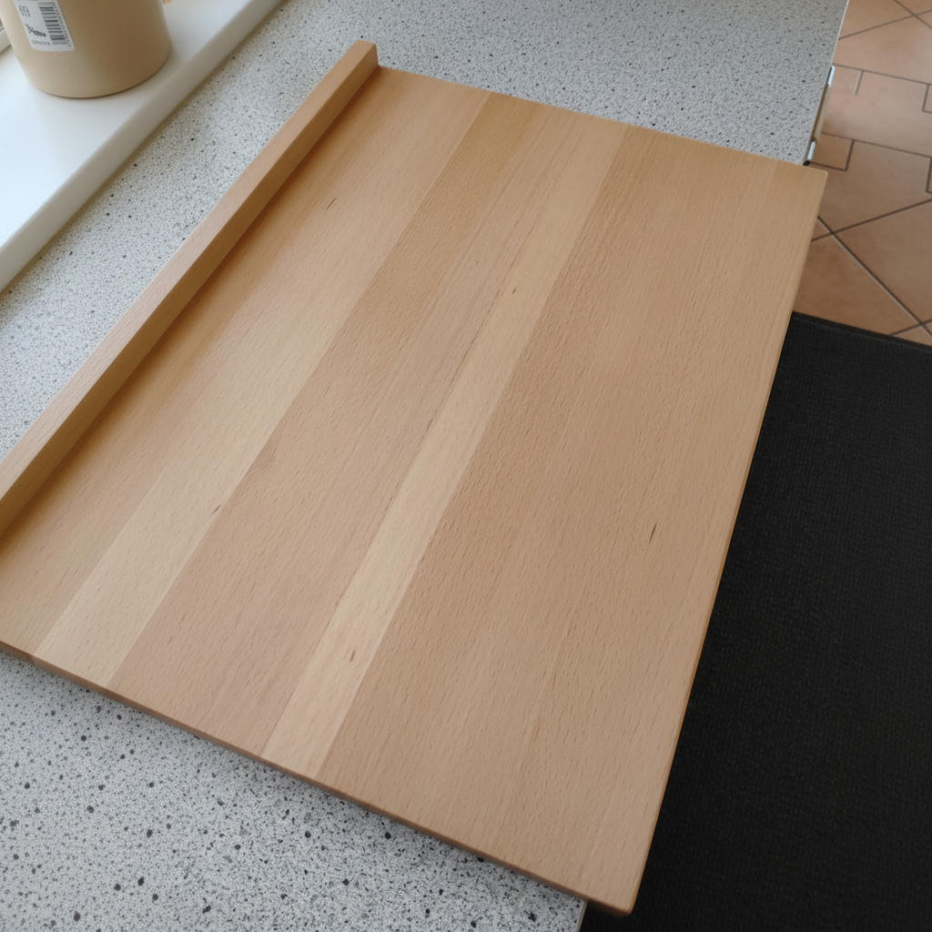 Backbrett „Kreta“ aus Buchenholz, Seitenansicht, robustes Hartholz