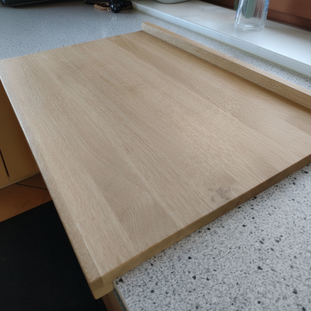 Backbrett „Kreta“ aus Eichenholz, geölte Oberfläche, Vorderansicht