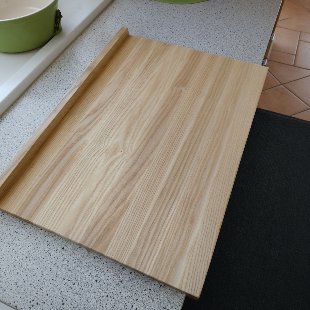 Backbrett „Kreta“ aus Eschenholz, Seitenansicht, robustes Hartholz
