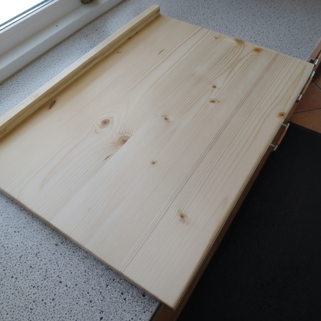 Backbrett „Kreta“ aus Fichtenholz, Seitenansicht, robustes Hartholz