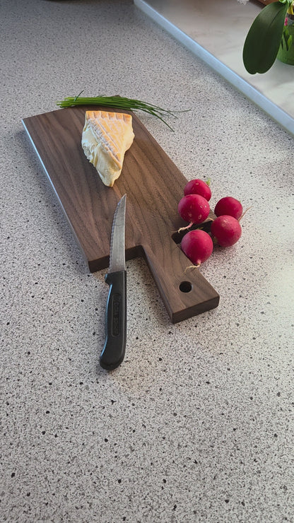 Vesperbrett Elba Handliches Massivholzbrett mit Griff