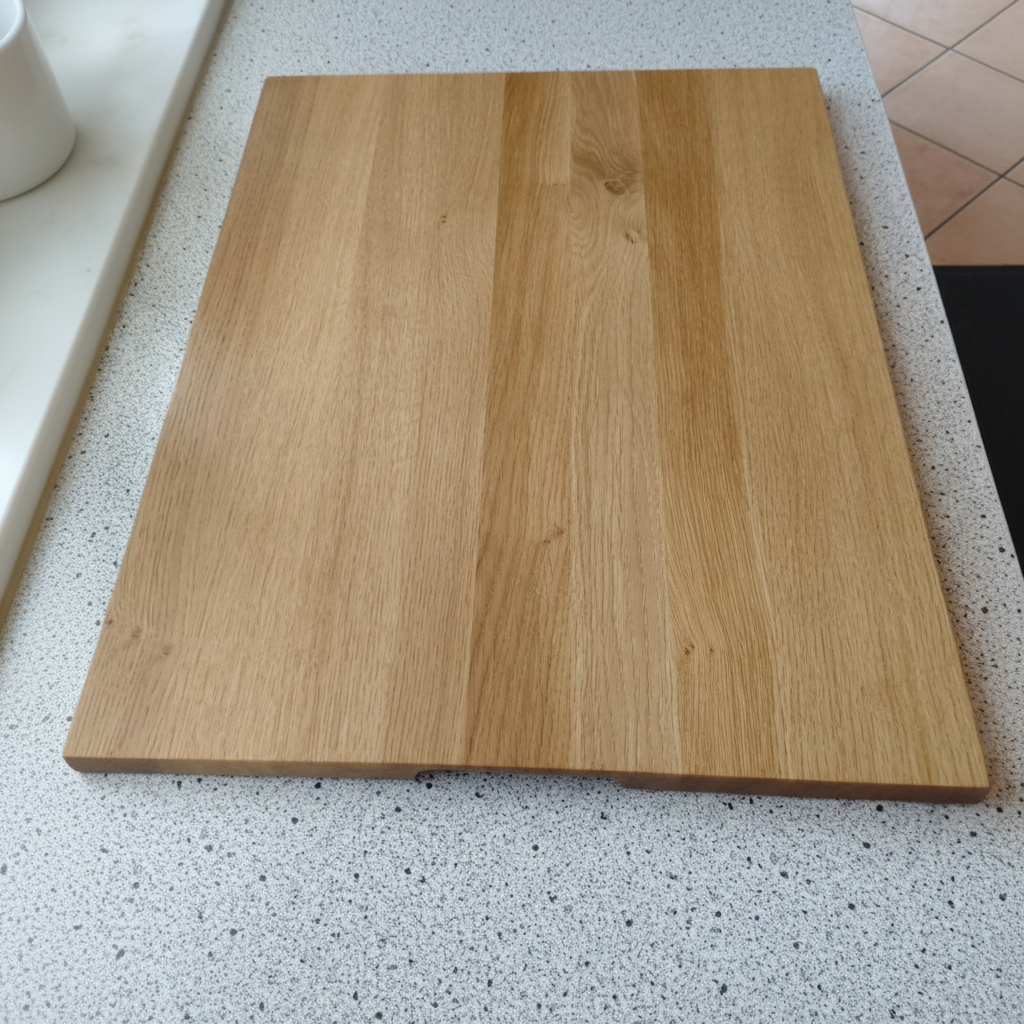 Schneidebrett „Ibiza“ aus Eichenholz, Seitenansicht, robustes Hartholz