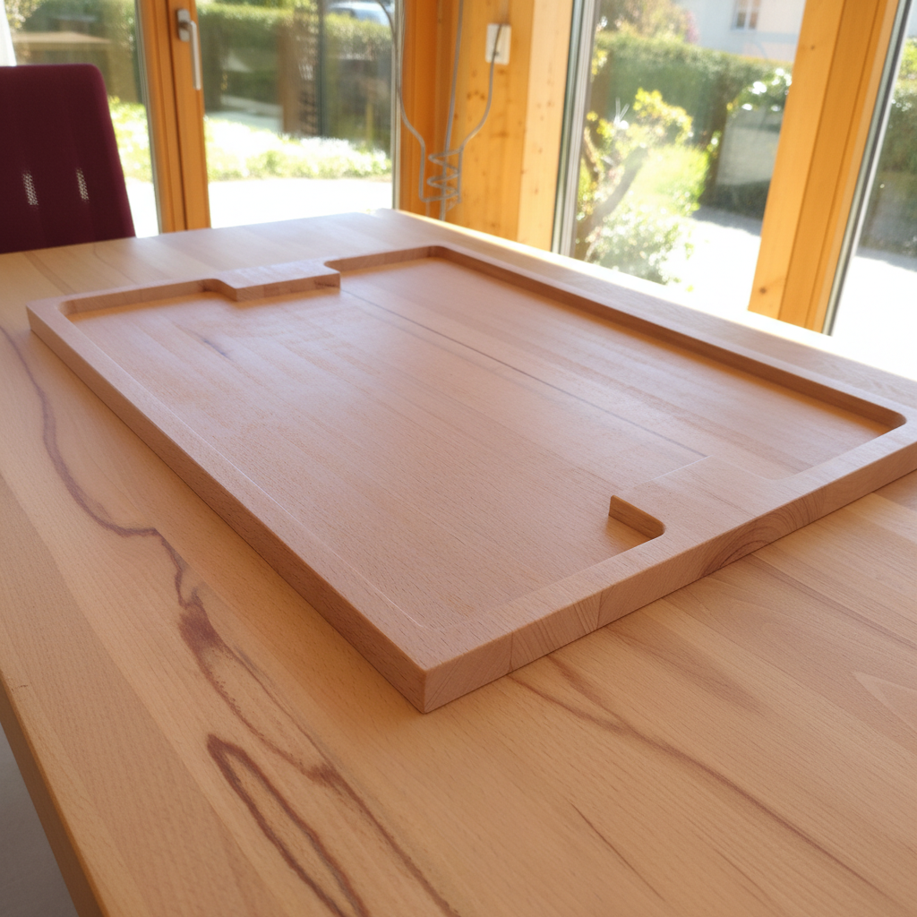 Serviertablett „Capri“ aus Buchenholz beim Servieren von Getränken